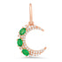 Mini Emerald & Diamond Crescent Moon Charm