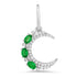 Mini Emerald & Diamond Crescent Moon Charm