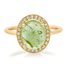 Diamond Halo Gemstone Signet Ring