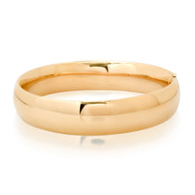 13.5mm Polished Domed Gold Bangle with Hinge Clasp