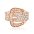 Bold Belt Buckle Pave Diamond Statement Ring