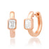 Emerald Cut Diamond Bezel Huggie Earrings