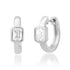 Emerald Cut Diamond Bezel Huggie Earrings