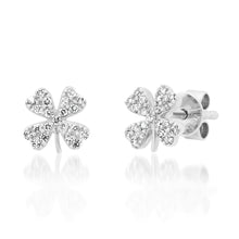 Lucky Diamond Clover Stud Earrings