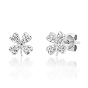 Lucky Diamond Clover Stud Earrings