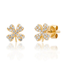 Lucky Diamond Clover Stud Earrings