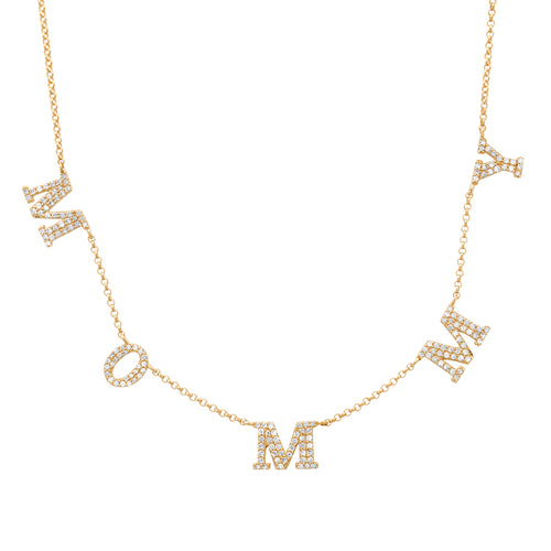 Elegant Mommy Dangle Letter Necklace