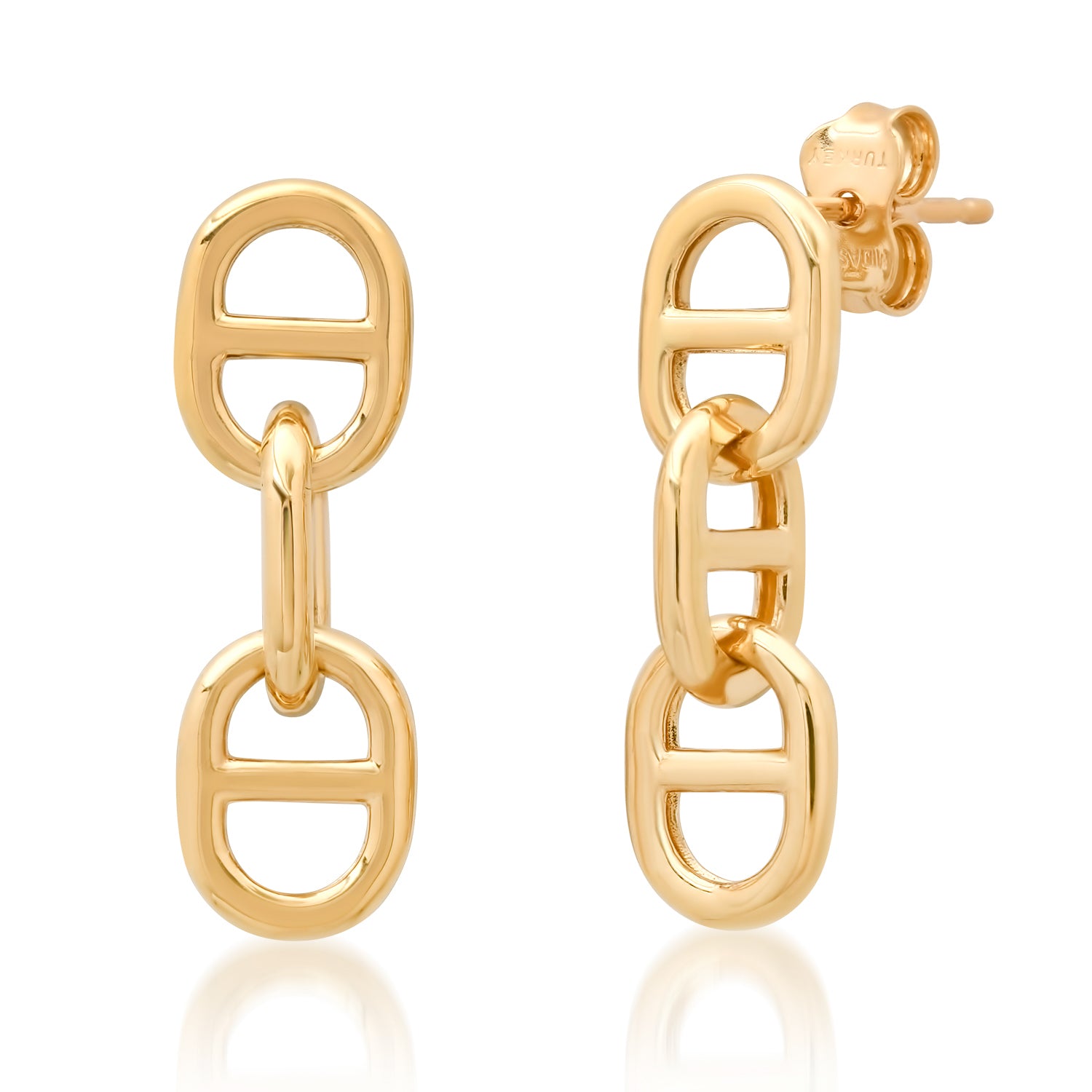 Gold Mariner Chain Drop Earrings