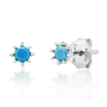 Rose Cut Turquoise Stud Earrings