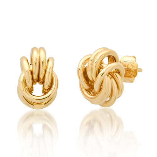 Gold Knot Stud Earrings