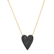 Precious Pave Black Diamond Heart Necklace