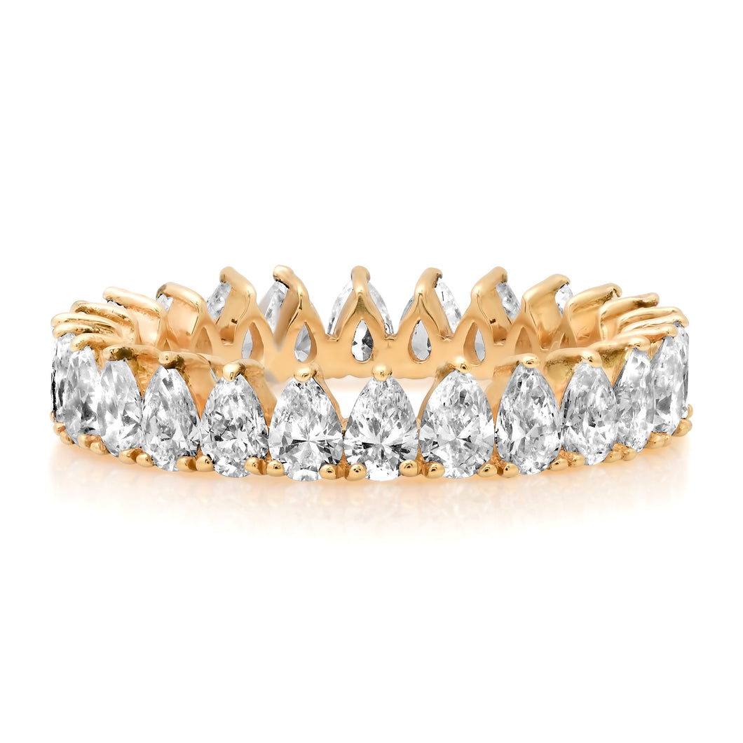 Pear Shaped Diamond Eternity Band Ring