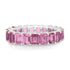 Emerald Cut Pink Sapphire Ring Eternity Band Ring