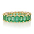 Emerald Cut Gemstone Eternity Band Ring with Diamond Crown