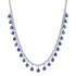 Diamond & Blue Sapphire Pear Drop Dangle Tennis Necklace