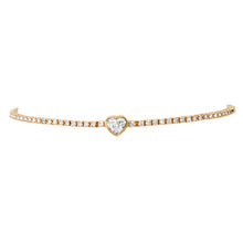 Bezel Set Diamond Heart Tennis Bracelet