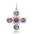 Blue Moonstone Bezel Cabochon & Diamond Cross Charm
