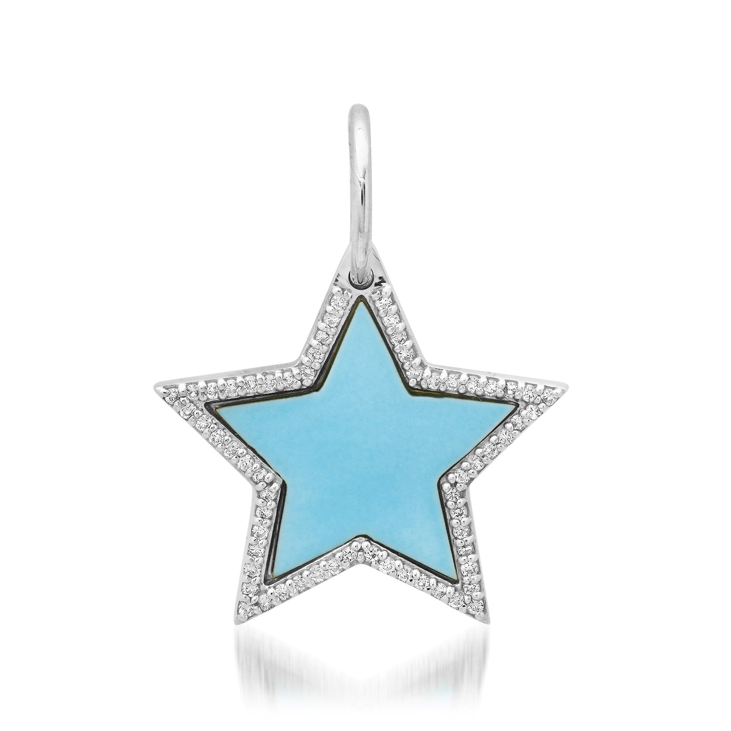 Mother of Pearl or Turquoise & Diamond Star Charm