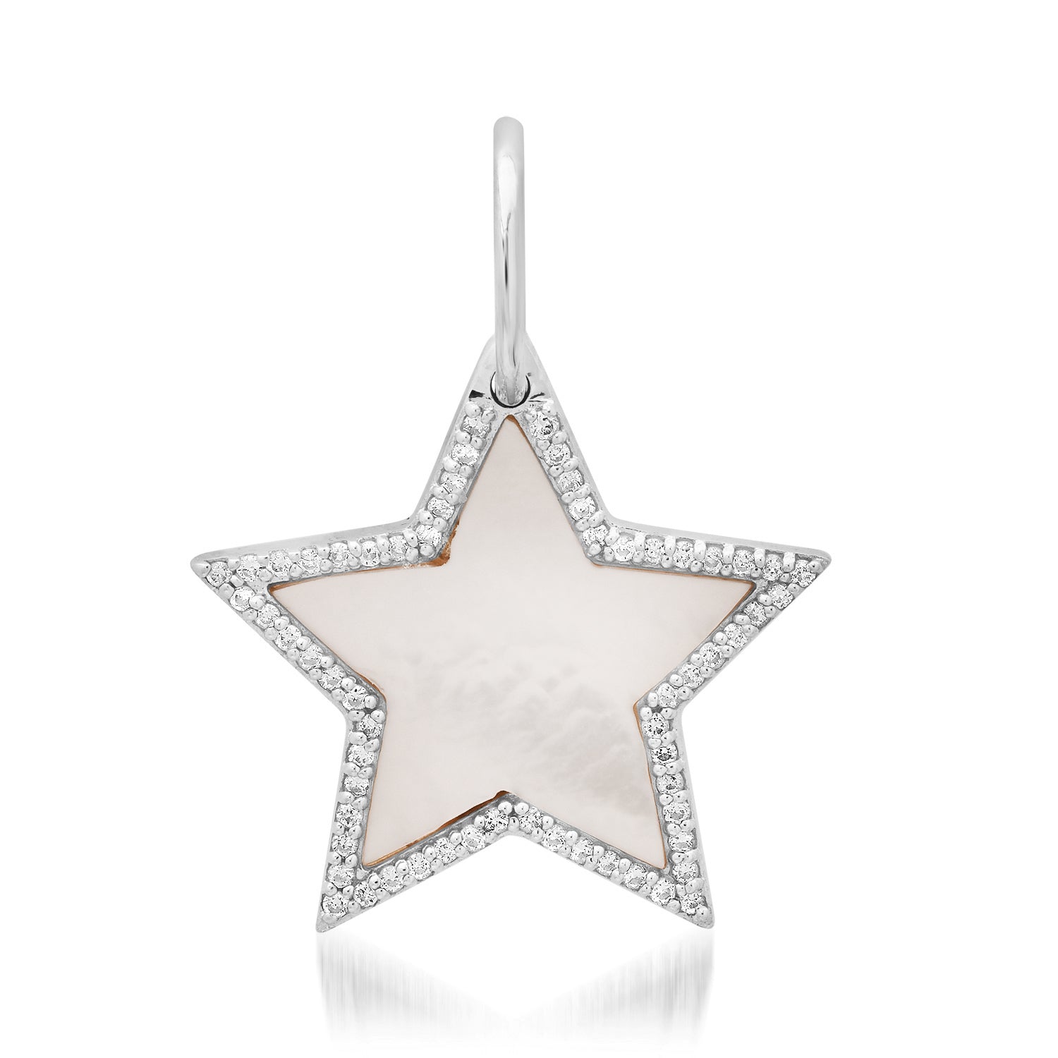 Mother of Pearl or Turquoise & Diamond Star Charm