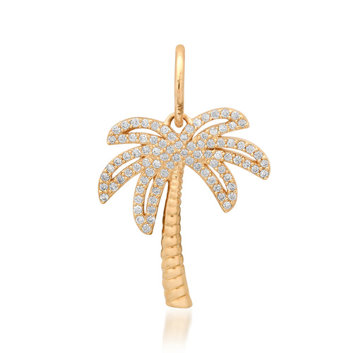 Island Time Diamond Palm Tree Charm