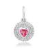Diamond & Gemstone Bubble Bezel Heart Charm