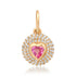 Diamond & Gemstone Bubble Bezel Heart Charm