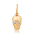 Brushed Satin Gold Skull Charm with Diamond Eyes