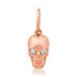 Brushed Satin Gold Skull Charm with Diamond Eyes