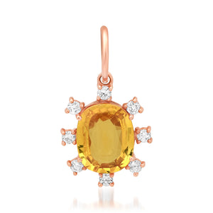 Sip of Sunshine Yellow Sapphire & Diamond Charm