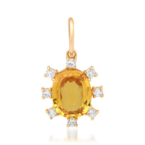 Sip of Sunshine Yellow Sapphire & Diamond Charm