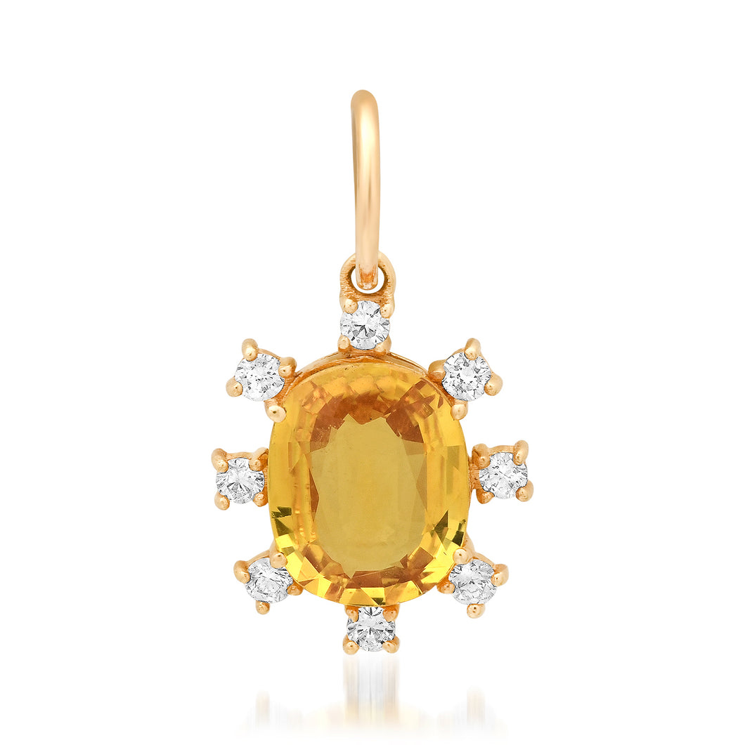 Sip of Sunshine Yellow Sapphire & Diamond Charm