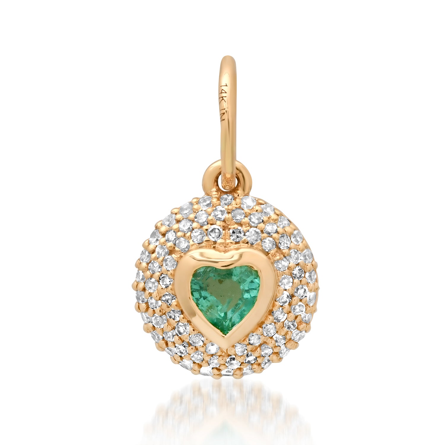 Diamond & Gemstone Bubble Bezel Heart Charm