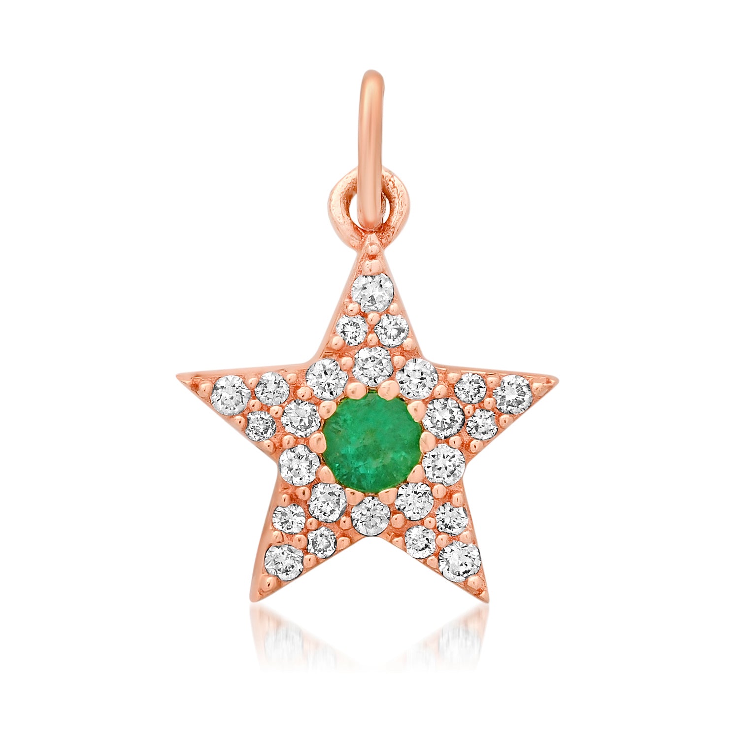 Small Diamond & Gemstone Star Charm