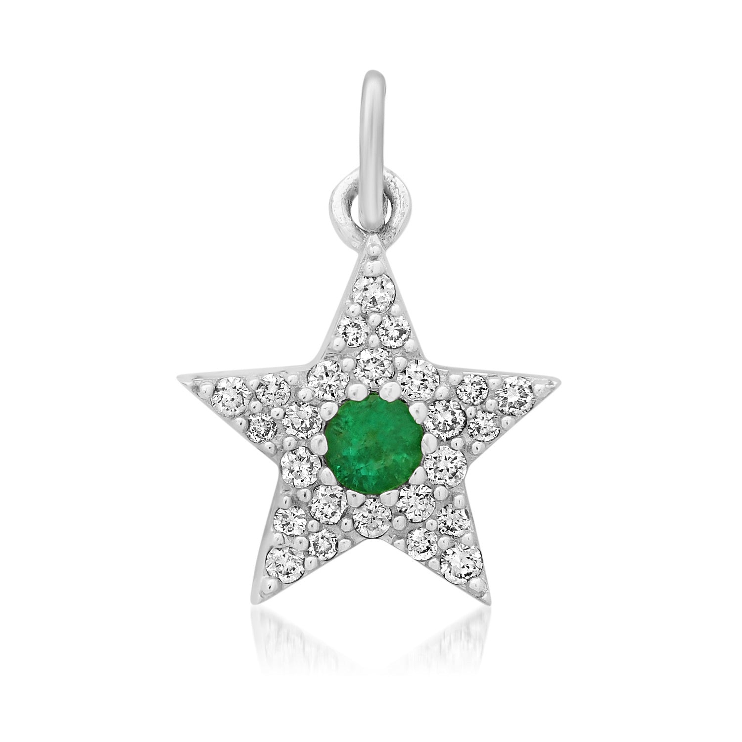 Small Diamond & Gemstone Star Charm