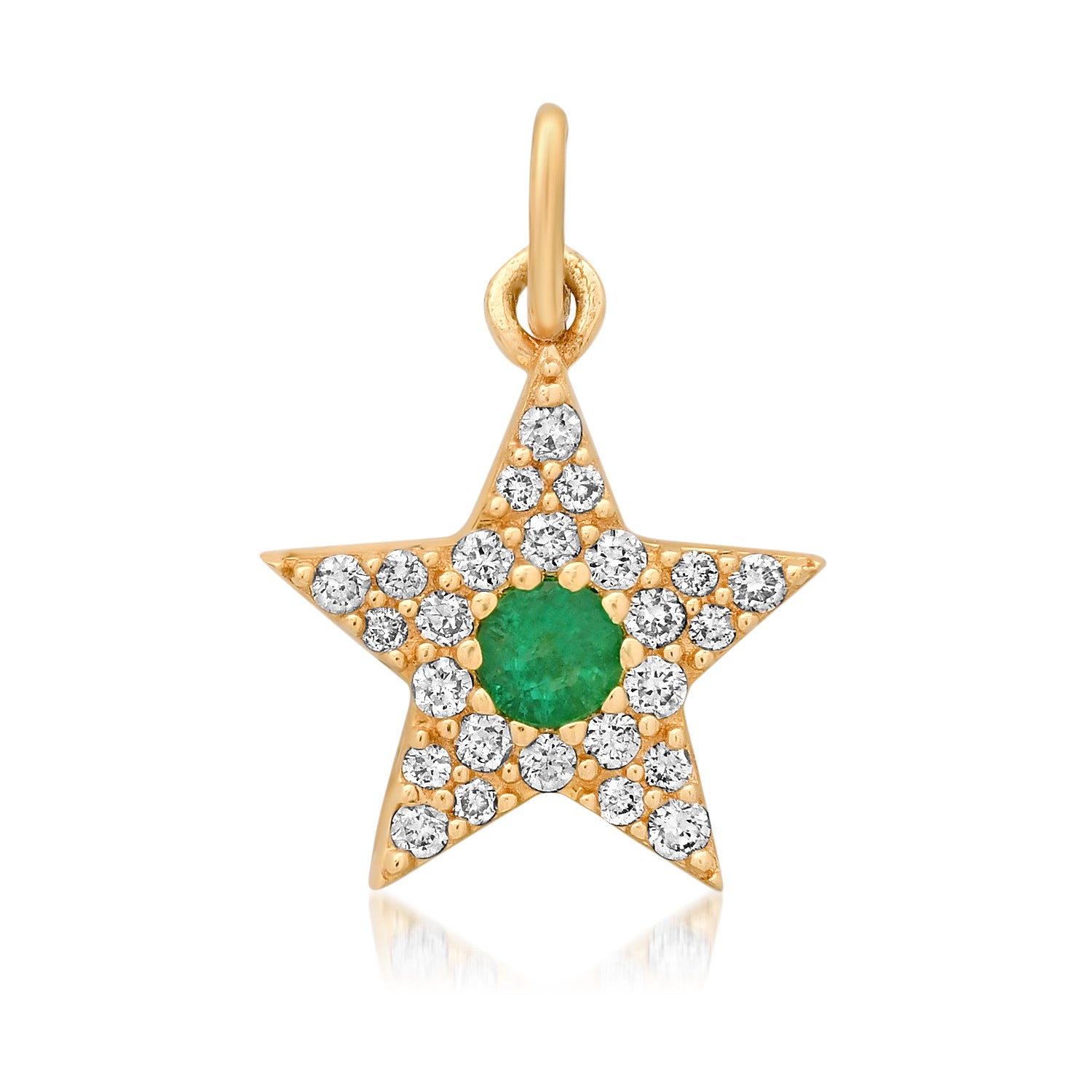 Small Diamond & Gemstone Star Charm