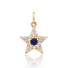 Small Diamond & Gemstone Star Charm
