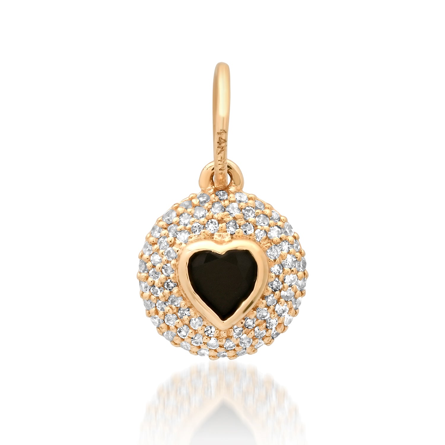 Diamond & Gemstone Bubble Bezel Heart Charm