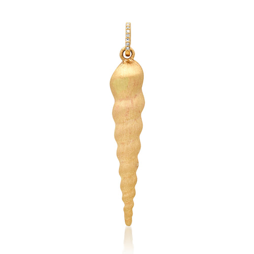 Brushed Satin Gold Spiral Seashell Charm