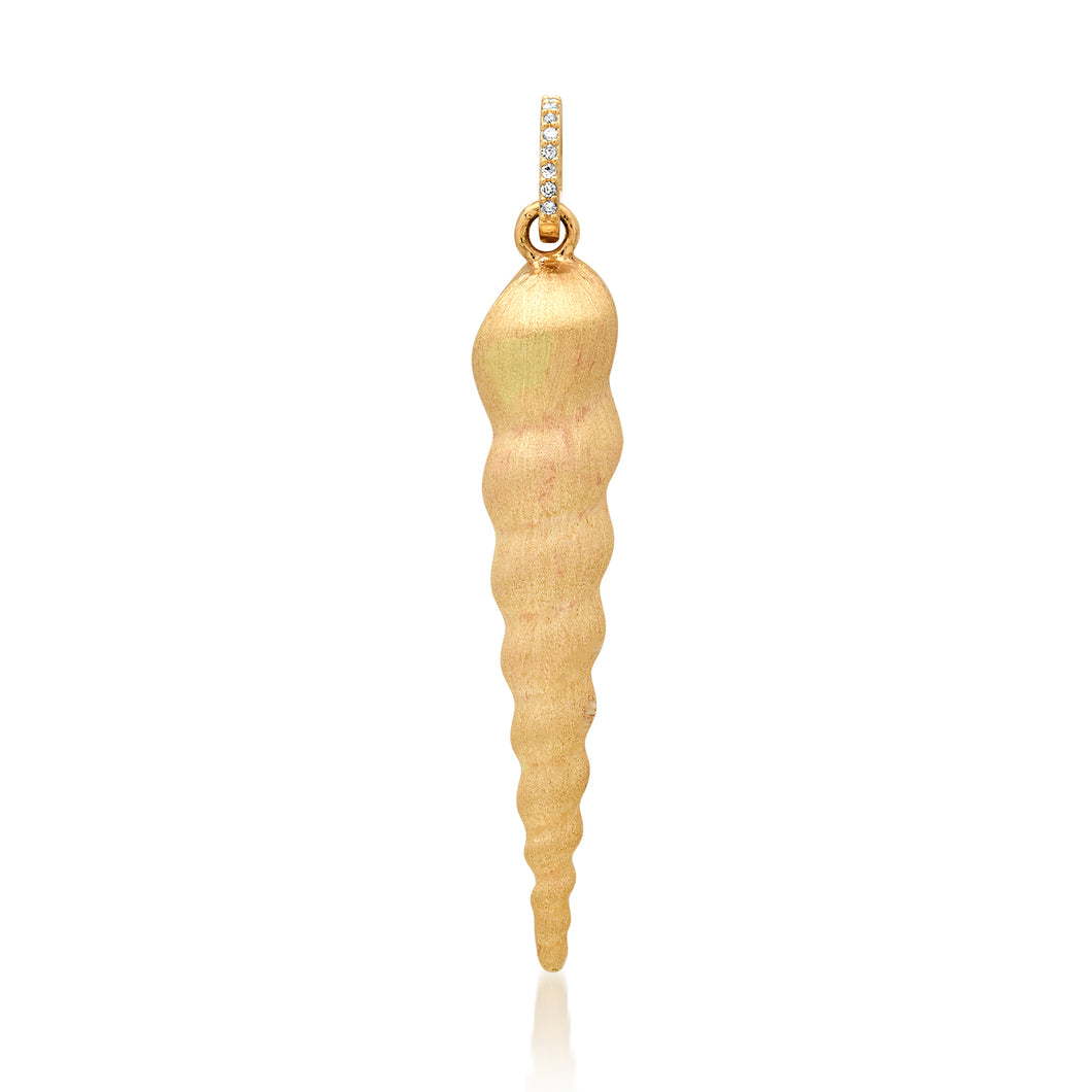 Brushed Satin Gold Spiral Seashell Charm