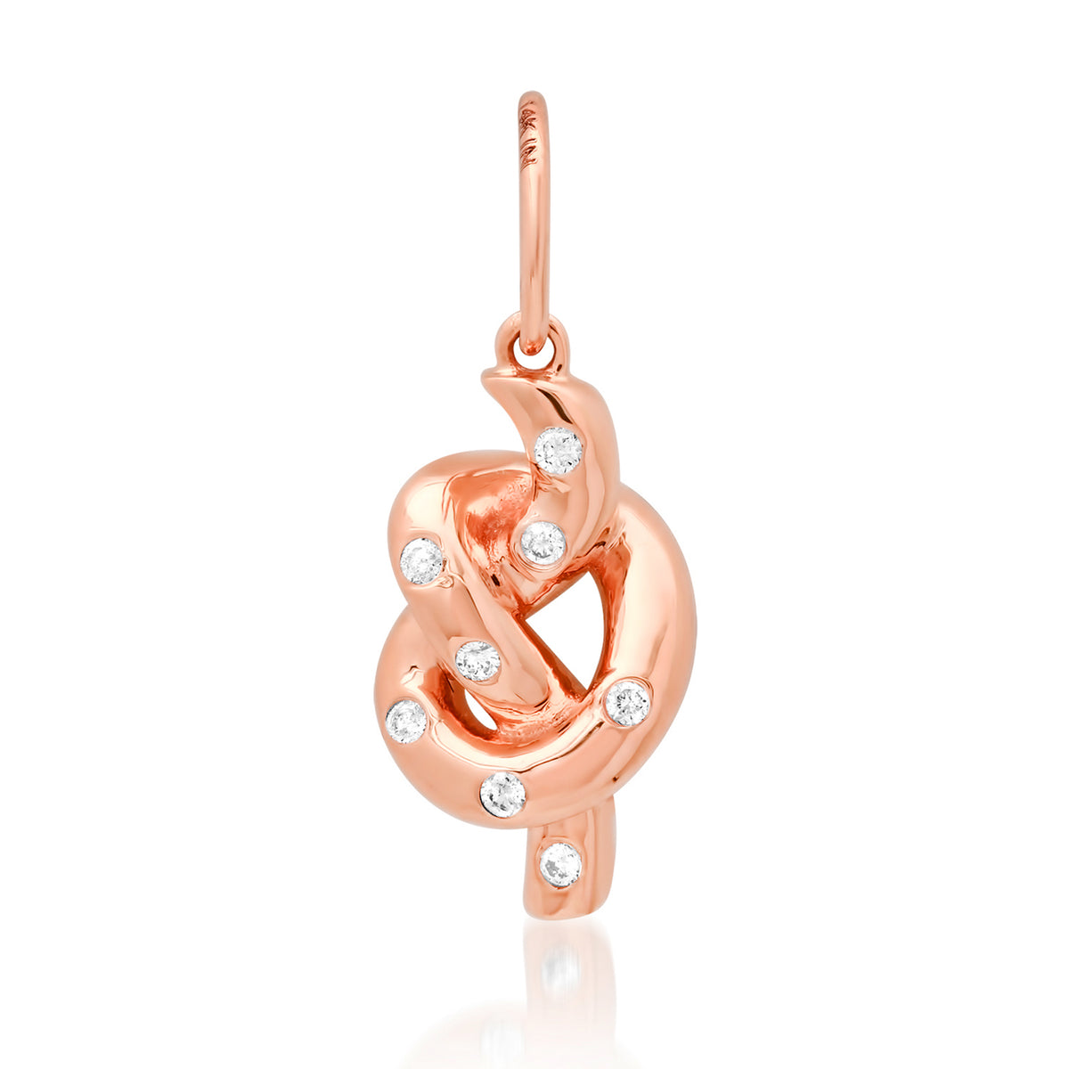 Gold & Diamond Tied Knot Charm