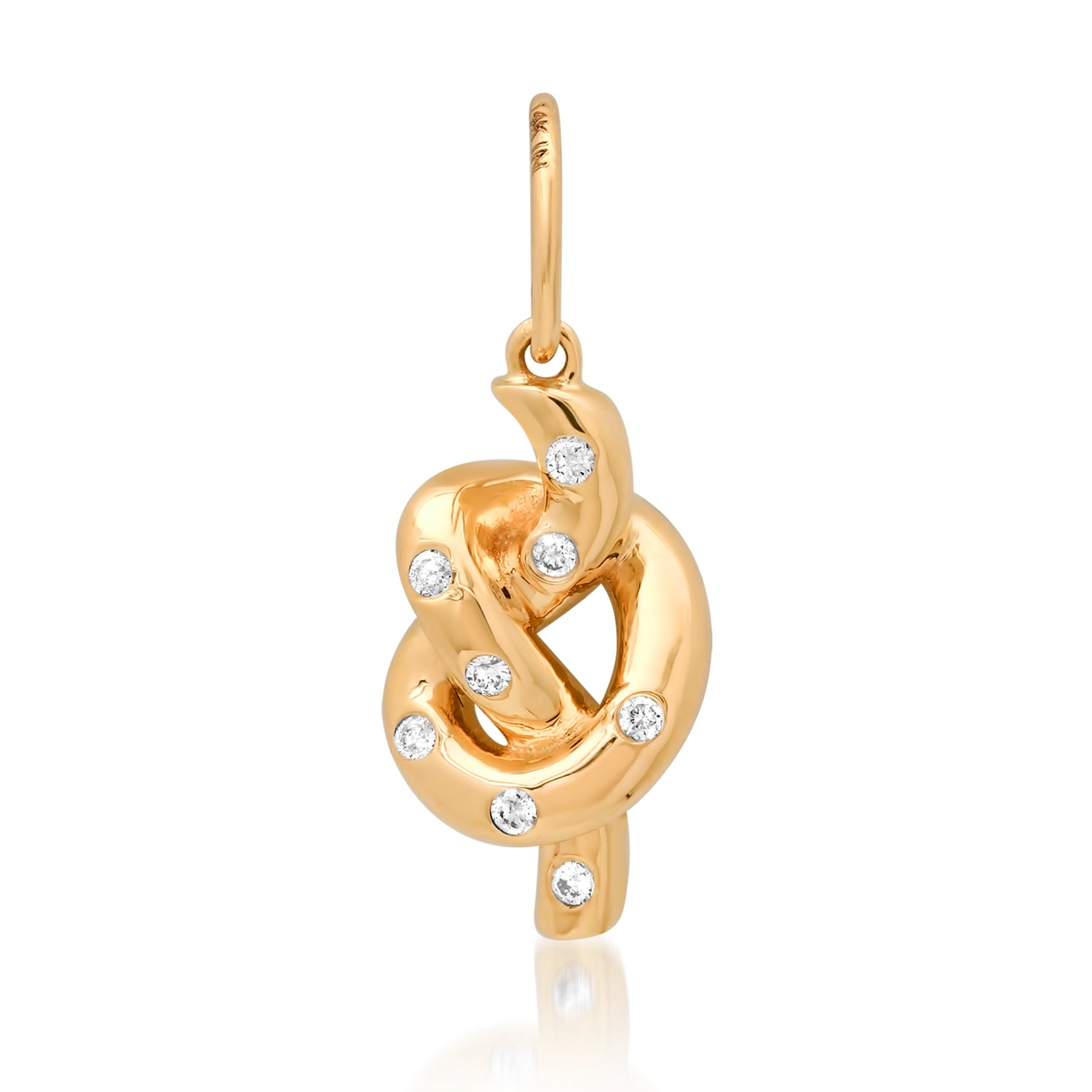 Gold & Diamond Tied Knot Charm