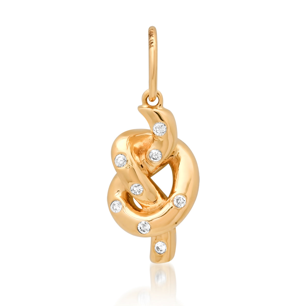 Gold & Diamond Tied Knot Charm