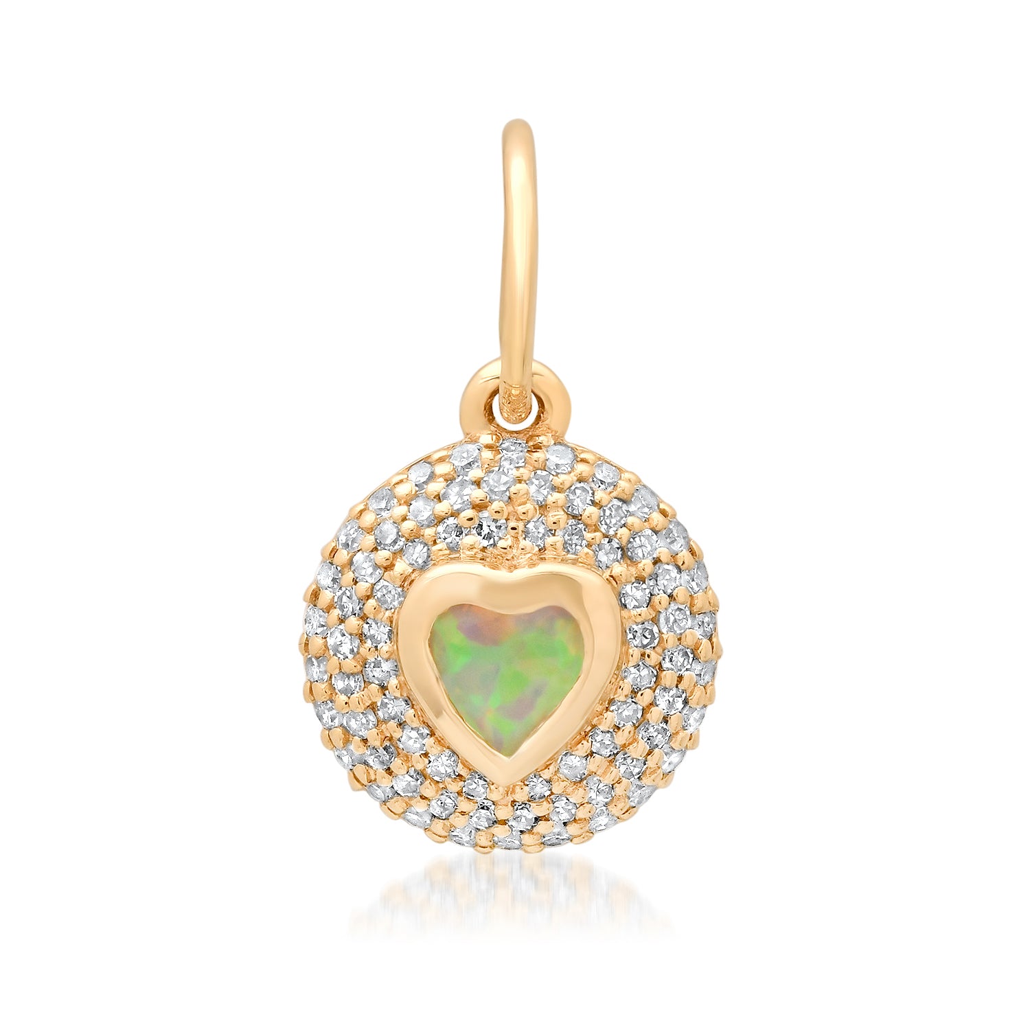 Diamond & Gemstone Bubble Bezel Heart Charm