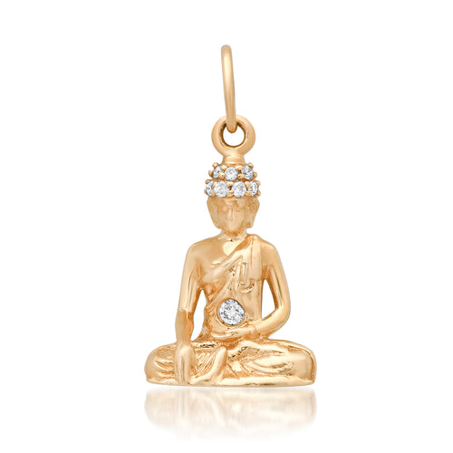 Be Serene Gold & Diamond Buddha Charm