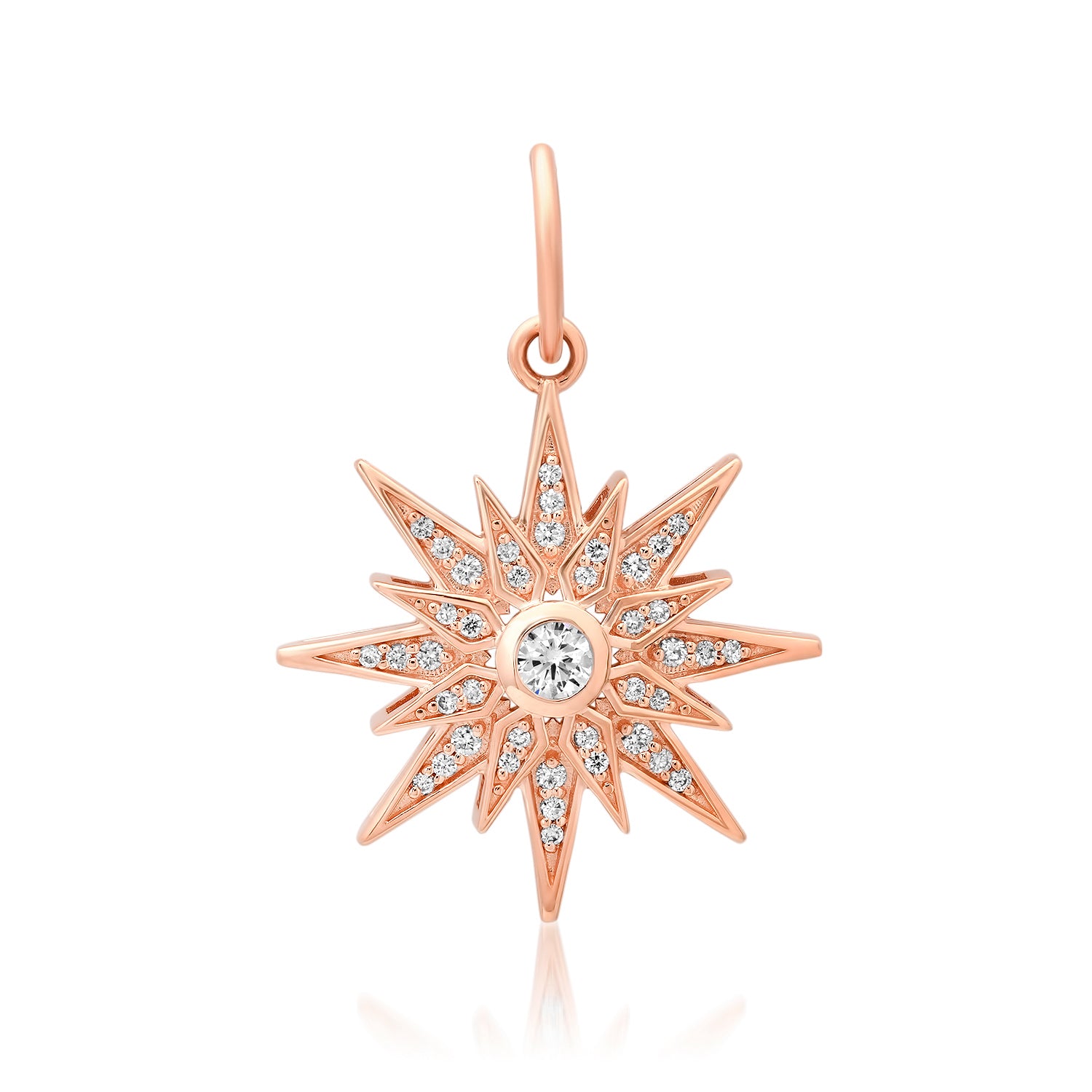 Pave Diamond Starburst Sunshine Charm