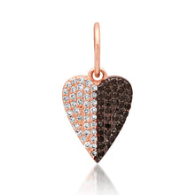 50/50 Black & White Diamond Heart Charm