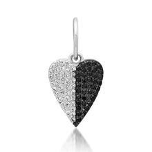 50/50 Black & White Diamond Heart Charm