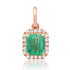 Petite Emerald Charm with Diamond Frame