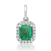 Petite Emerald Charm with Diamond Frame