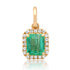 Petite Emerald Charm with Diamond Frame